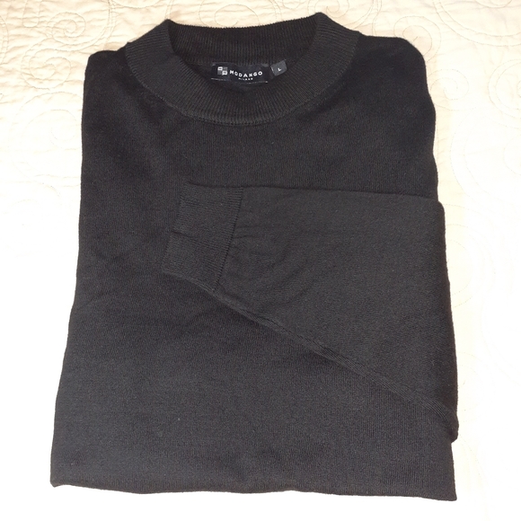 Mens Modango Milano Modal Sweater Black Men's Large - Picture 2 of 16